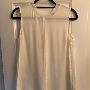 White Vince Sleeveless Silk Shell